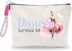 Funny Make Up Bag For Woman, Cosmetic Bag With Hand Strap - Dancer Survival Kit - Lined Toiletry Bag - Watercolor Pouch, Girl Organizer With Zipper, Women Essentials & Accessories - B07