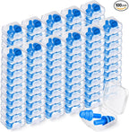 TrelaCo 100 Pairs Ear Plugs Bulk, NRR 29dB Reusable Silicone Ear Plugs by TrelaCo