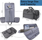 Garment Duffle Bags for Travel, YKK Zippers Carry On Convertible Suit Bag - Image 6