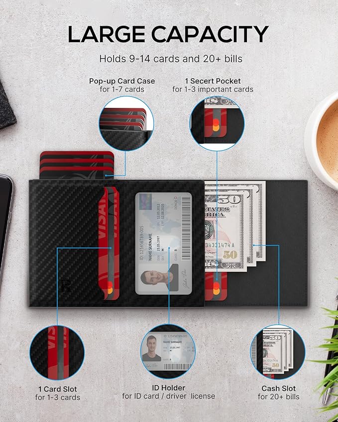 Mens Wallet Card Holder for AirTag: Smart Wallet Compatible - Image 2