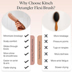 Kitsch Hair Brush Detangler – Flexi Flow Hair Brush for Women, Men & Kids | Detangling Brushes for Curly Hair with Bendable Frame, Bounce Curl Defining Brush for Wet or Dry Strands - Terracotta