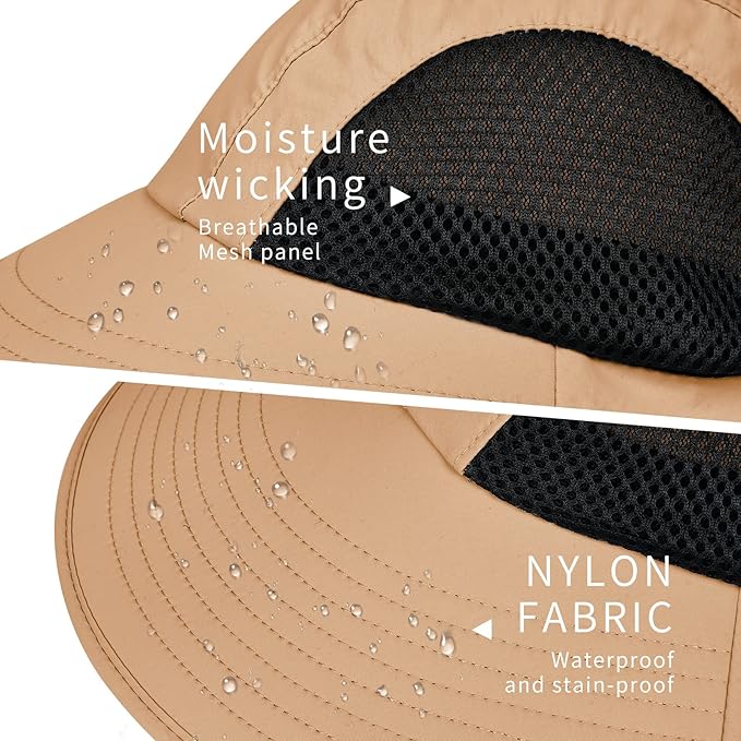 Sun Hat for Men Women with Neck Flap, UPF 50+ UV Protective Hiking Fishing Hats - Image 4