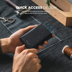 VULKIT Pop up Card Wallet Minimalist Cash Wallets RFID Blocking Leather Smart - Image 3