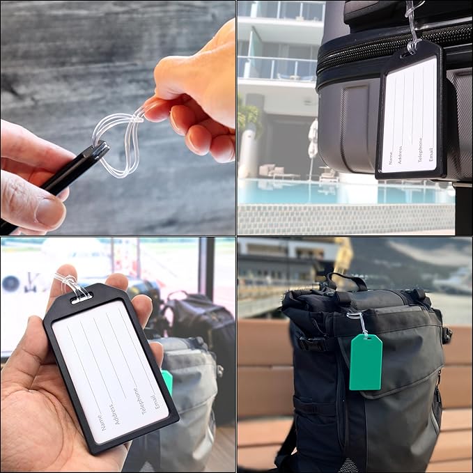5 Pack - Premium Rigid Airline Luggage Tag Holders - Heavy Duty Hard Plastic - Image 3