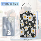 Daisies Luggage Tags, 2 Pack Luggage Tag, Leather Privacy Cover ID Label - Image 2