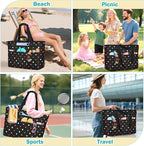 Extra Large Beach Bags for Women, Waterproof Sandproof Beach Tote Bag Zipper - Image 7