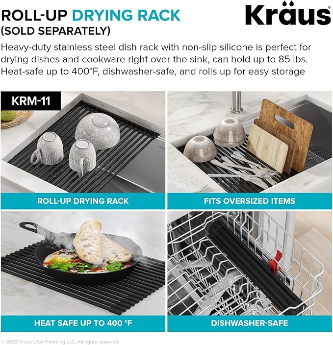KRAUS Bellucci 28-inch Granite Workstation Drop In Top Mount Single Bowl - Image 7