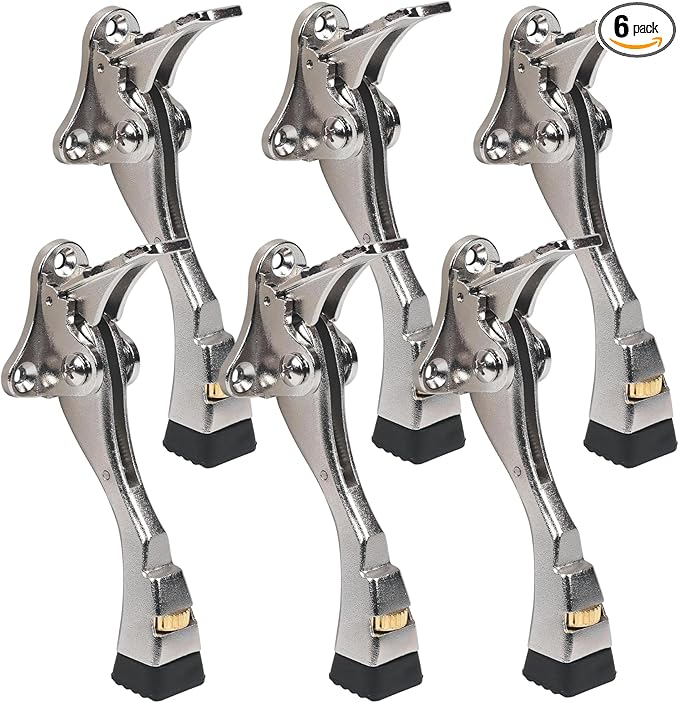 6 Packs Heavy Duty Kickdown Door Stopper, One Touch Adjustable Kickdown Door by ENYZTBI