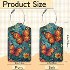 3 Pack Vintage Butterfly Wildflower Luggage Tags - Image 3