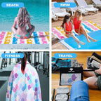 2 Pack Microfiber Beach Towel, Oversized Pool Towel 75”x 35”, Sand-Free Beach - Image 4