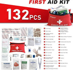 Mini First Aid Kit, 132 Piece Small Waterproof Emergency Medical Kit - Image 3