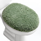 Microfiber Elongated Toilet Seat Cover 19.5"x 15" Machine Washable Solid Toilet by Baahrnom
