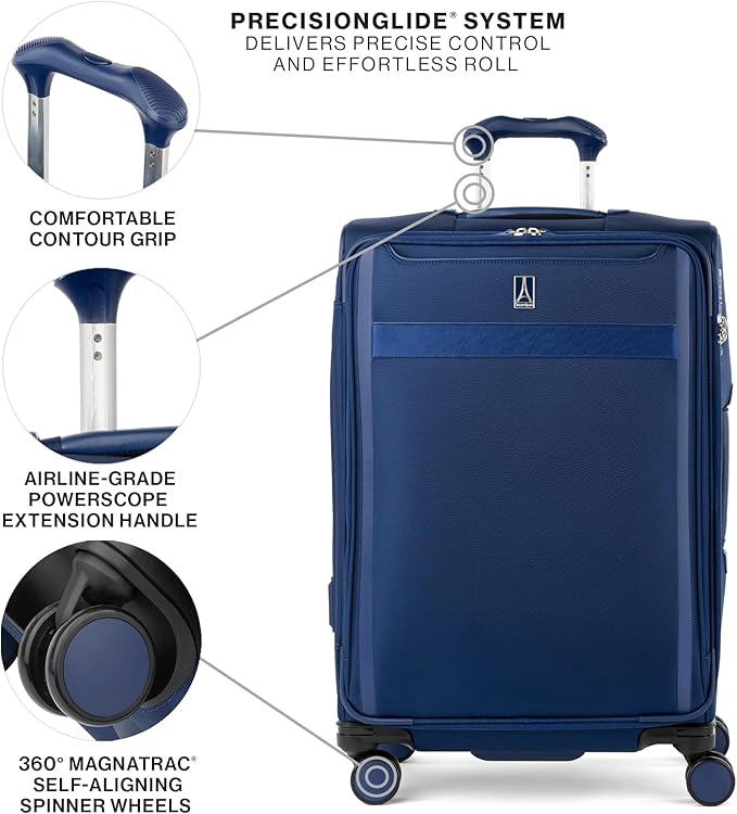 Travelpro VersaPack+ Lightweight Softside Expandable Checked Luggage, 8 Spinner - Image 2