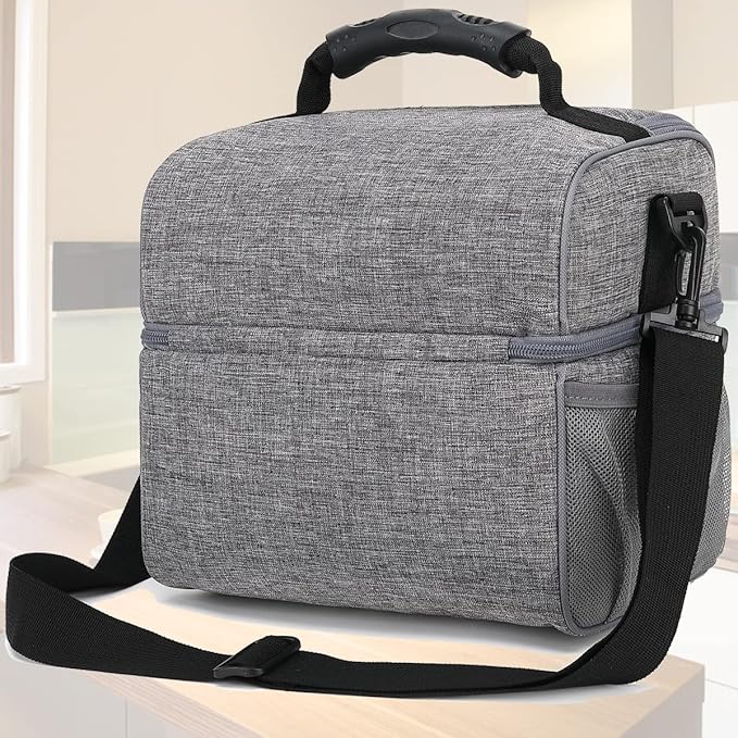 FlowFly Double Layer Cooler Insulated Lunch Bag Adult Lunch Box Large Tote Bag - Image 7