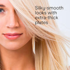 Conair Double Ceramic Flat Iron, 1½-inch Flat Iron, 5 Heat Settings Up to 410°F, Extra-Wide Floating Plates, For All Hair Types and Textures, White