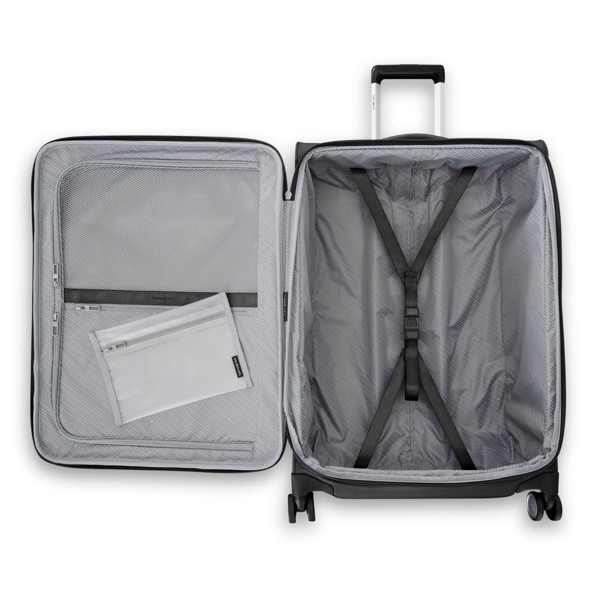 UpLIFT Lightweight Medium Checked Softside Luggage with Spinner Wheels (Medium Checked / Black)