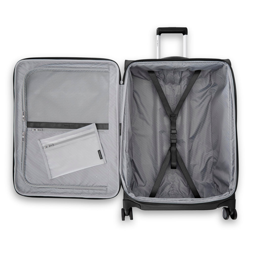 UpLIFT Lightweight Large Checked Softside Luggage with Spinner Wheels (Large Checked / Black)