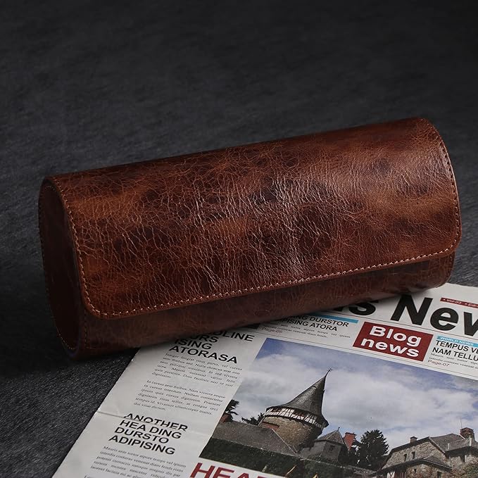 Genuine Napa Leather Watch Roll Travel Case - Image 8