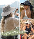 FURTALK Womens Sun Hat with Ponytail Hole Beach Hiking Summer Wide Brim UPF 80+ - Image 6