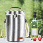 ZORMY 2 Bottle Wine Tote Carrier, Dark Blue, 750 mL Capacity, Polyester Material - Image 9
