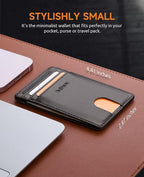 Buffway Mens Slim Wallet, Minimalist Thin Front Pocket Leather Credit Card - Image 6