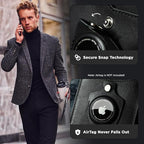SERMAN BRANDS RFID Blocking Slim Bifold Genuine Leather Minimalist Front Pocket - Image 3