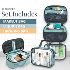 Toiletry Bag Kit Set: Hanging Travel Toiletry Bag + 311 TSA Cosmetic Liquid Bag - Image 3