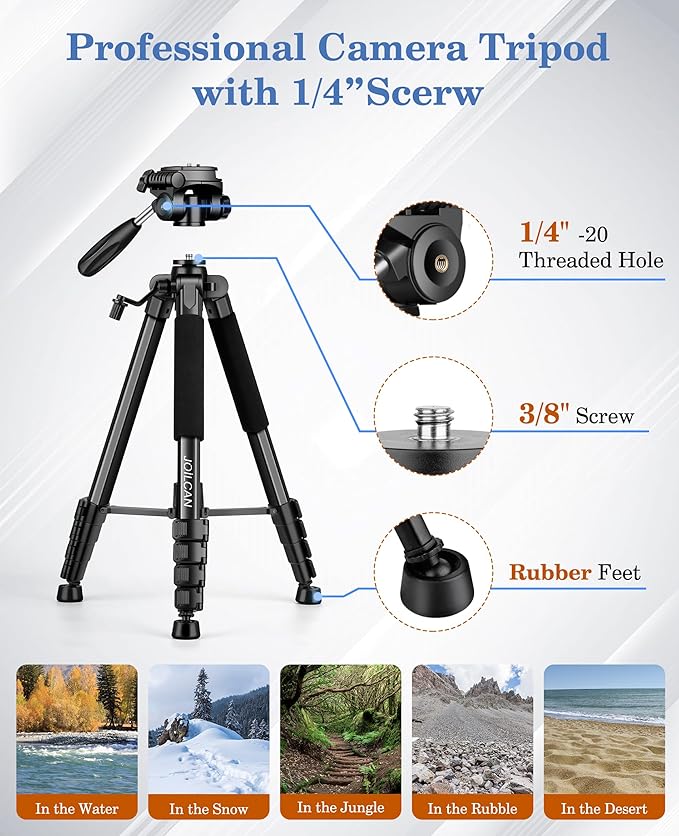 JOILCAN 75" Camera Tripod, Tripod - Image 6