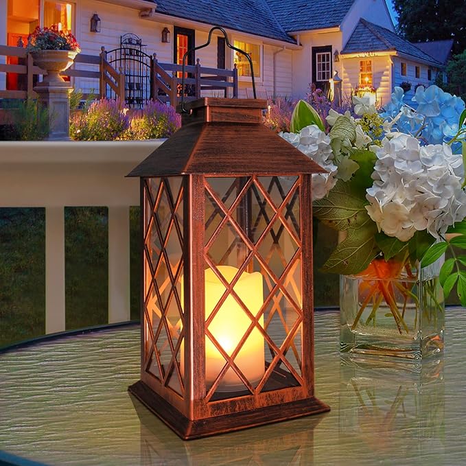 TAKE ME 14" Solar Lantern Outdoor Garden Hanging Lantern Waterproof LED - Image 6