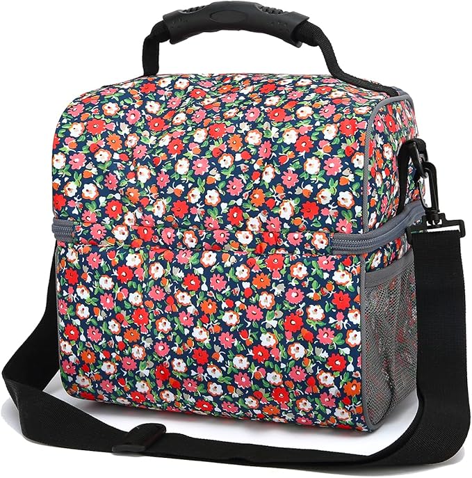 FlowFly Double Layer Cooler Insulated Lunch Bag Adult Lunch Box Large Tote Bag - Image 7