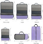 BAGAIL 4 Set/6 Set/8 Set Compression Packing Cubes Travel Accessories - Image 2