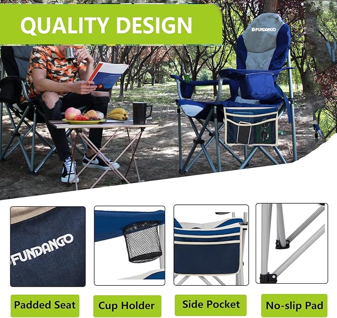 FUNDANGO 2 Packs Oversized Camping Chair - Image 6