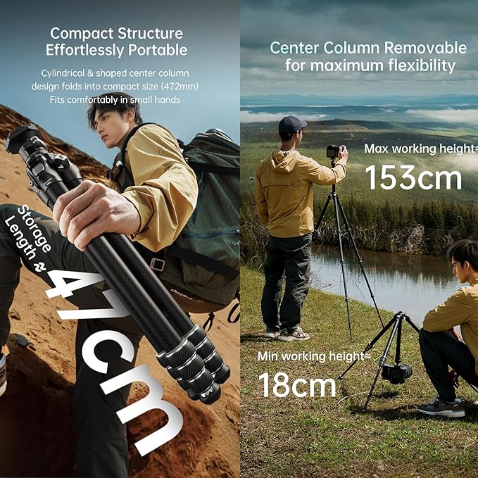 FALCAM TreeRoot F38 Quick Lock Lite Carbon Fiber Travel Tripod - Image 7