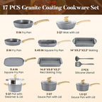 Kitchen Academy Granite Nonstick Cookware Set - Image 7