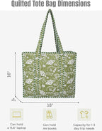 Cotton Quilted Tote Bag for Women – Large Beach & Travel Tote - Image 5