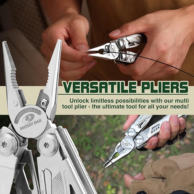 MOSSY OAK Multitool, 19-in-1 Stainless Steel Multi Tool Pliers, Self-locking - Image 2