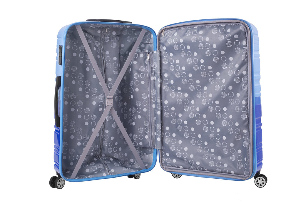 Melbourne Hardside 2 Piece Expandable Spinner Wheel Luggage Set (Two Tone Blue / 2 Piece (20"/28"))