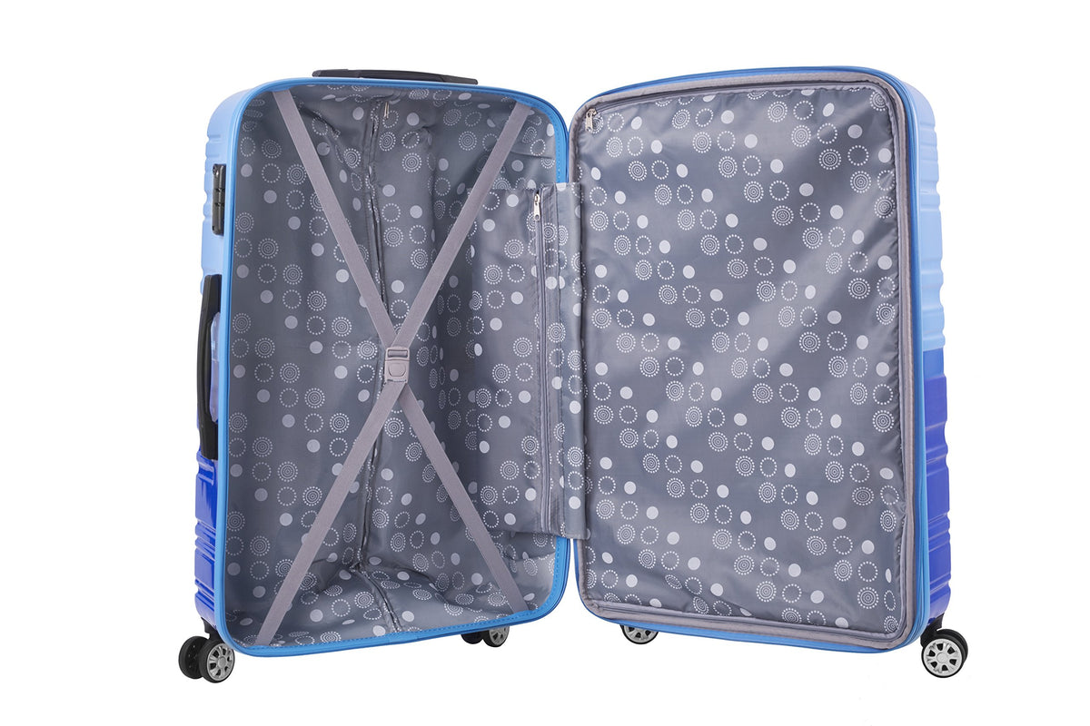 Melbourne Hardside 2 Piece Expandable Spinner Wheel Luggage Set (Two Tone Blue / 2 Piece (20"/28"))