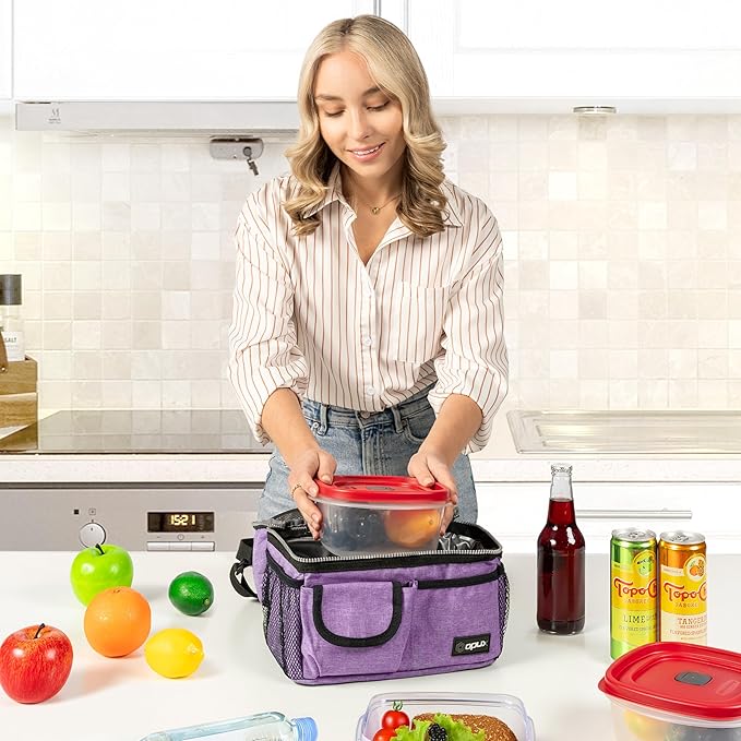opux Lunch Bag Women Insulated, Adult Lunch Box Cooler, Lunch Box - Image 4