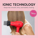 L'ANGE HAIR PowerStyle Turbo Ionic Hair Dryer | 1875 Watt Professional Blow Dryer with Diffuser & Concentrator | Multiple Heat & Speed Settings for Fast Drying | Salon-Grade Styling Tools, Red