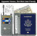 Passport Holder Cover Wallet Travel Essentials Leather Rfid Blocking Case - Image 2