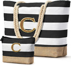 Becokan Beach Bag Initial Beach Tote by BecokanBeachBagSpecialist