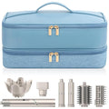 Travel Hair Dryer Case for Shark Flexstyle, Double-Layer Carrying Case for Shark Flex Style Blow Dryer, Portable Hair Tools Storage Organizer Bag for Shark Beauty Hairdryer Attchments (Misty Blue)