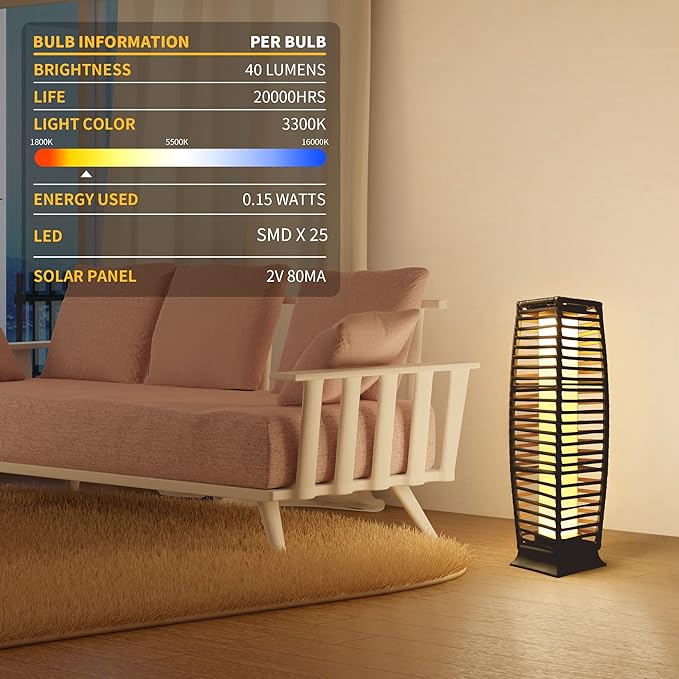 Solar Floor Lamp, Outdoor Floor Lamp, Solar Lanterns Outdoor Waterproof - Image 7
