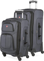 SwissGear Sion Softside Expandable Luggage, Dark Grey, 2-Piece Set by SwissGear
