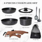 Kitchen Academy Removable Handle Induction Pots and Pans Set - Image 8