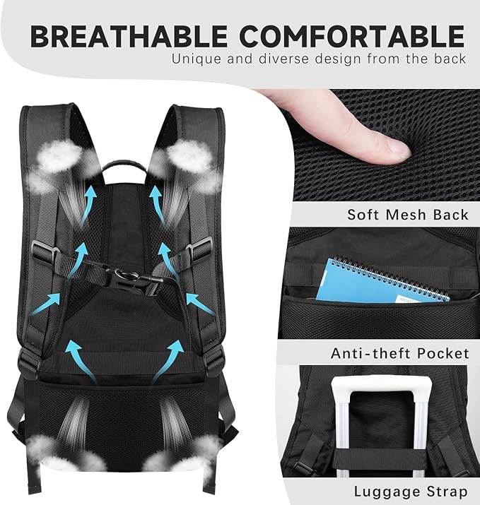 18.4 Inch Extra Large Backpack, Carry on Backpack, 55L Travel Laptop Backpack - Image 5