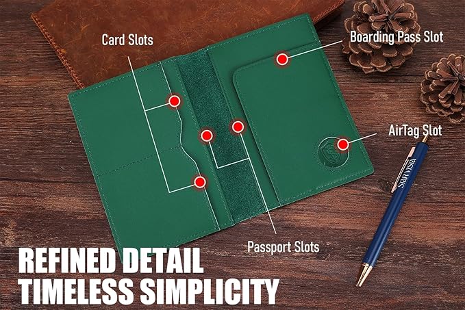 STAR VISTA Albatross Leather Travel Passport Holder, Minimalist Design - Image 4