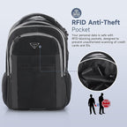 Multipocket TSA Black Travel Laptop Backpack - Image 8