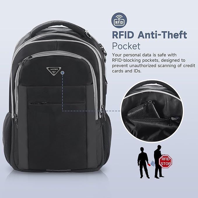 Multipocket TSA Black Travel Laptop Backpack - Image 8